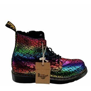 Dr. Martens 1460 Pascal J Rainbow Metallic Womens Size 5 Animal Print‎ Boots